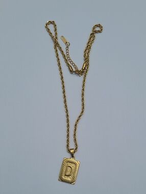 Men Stainless Steel Gold Color 22" Pendant High Quality (D)